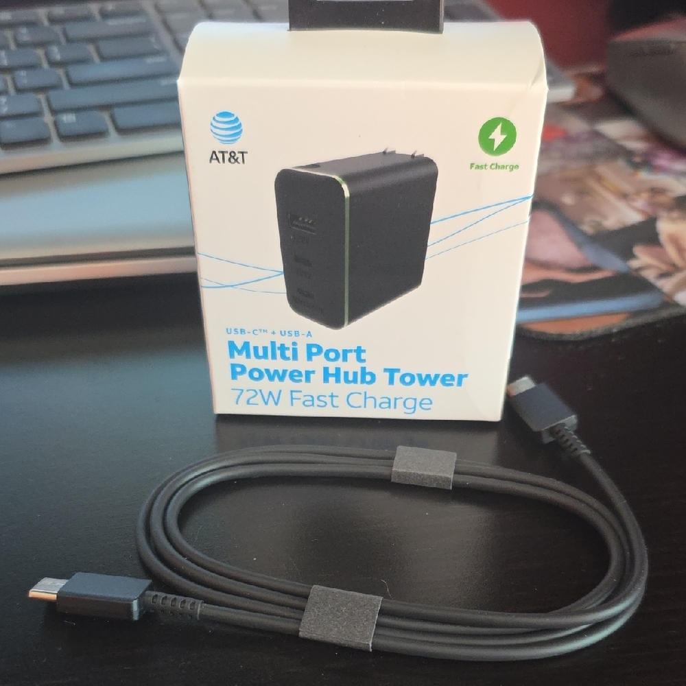 AT&T Black Multi Port Power Hub Tower Charger